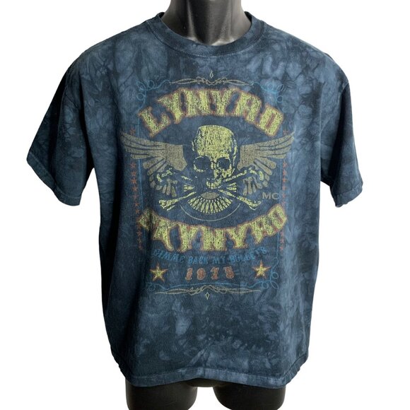 2007 Liquid Blue Lynyrd Skynyrd T Shirt M Blue Tie Dye Crewneck Short Sleeves - Picture 1 of 7